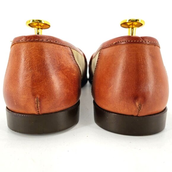 Belvedere Florence Italy Brown Beige Leather Tassel Loafers Men 10.5 Dress Shoes - Picture 7 of 11